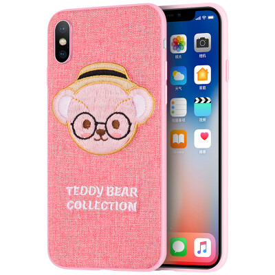 

Teddy Collection Apple iPhoneX Mobile Shell Apple 10 Cover Творческая трехмерная трехмерная вышивка All-in-one Силиконовая мягкая оболочка Lori Teddy