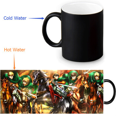 

Attack on Titan 350ml/12oz Heat Reveal Mug Color Change Coffee Cup Sensitive Morphing Mugs Magic Mug Milk Tea Cups