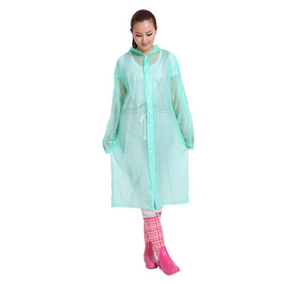 

Bovnik translucent scrub adult raincoat poncho male long section with cap non-disposable raincoat green