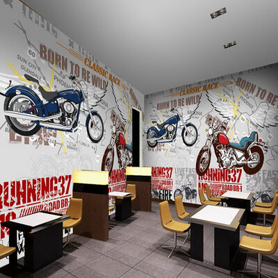 

3D photo wallpaper Rock Harley large mural bedroom wallpaper KTV bar sofa backdrop wallpaper mural