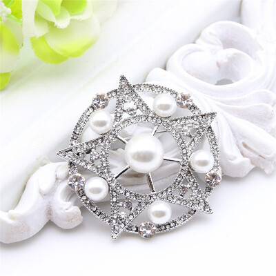 

Lucky Pentacle Athena Brooch Ювелирные изделия для женщин Золотой цветной штырь Имитированный перламутровый кристалл Броши Броши Ц