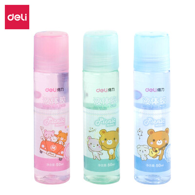 

Deli deli 50ml high transparent color liquid glue washable glue student manual glue color random 9622