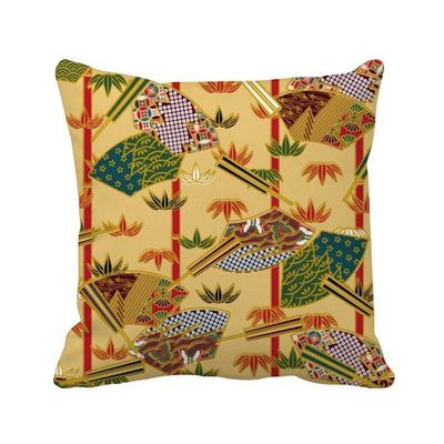 

Art Fan Leaves Ukiyo-e Japan Square Throw Pillow Insert Cushion Cover Home Sofa Decor Gift