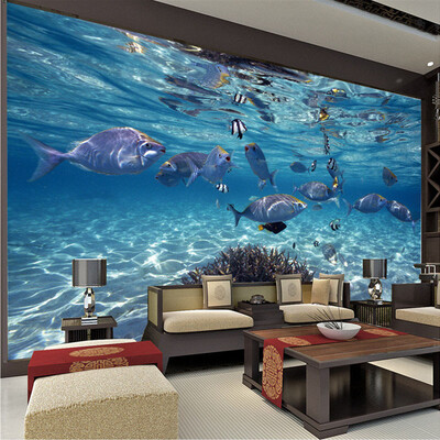 

3D Wallpaper Cartoon Creative Submarine World Marine Life Mural Kids Bedroom Aquarium Living Room Backdrop Wall Paper Home Decor