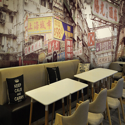 

Custom photo wallpaper 3D stereo living room bedroom wallpaper Hong Kong modern fresco casual Cafe wallpaper mural
