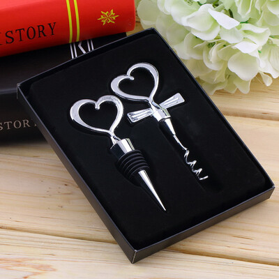 

Love Heart Corkscrew Bottle Opener Set Wine Bottle Stopper Wedding Decor