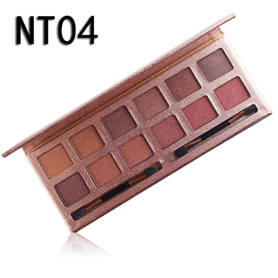 

12 Color Matte Shimmer Waterproof Brand Eyeshadow Pallete Balm Brow Cosmetic Makeup Natural Gift