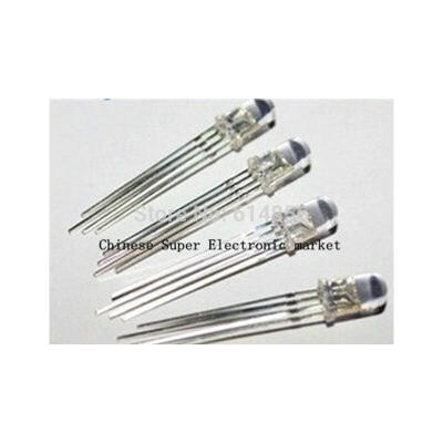 

10pcs 5mm RGB LED Common Cathode Tri-Color Emitting Diodes f5 RGB Diffused