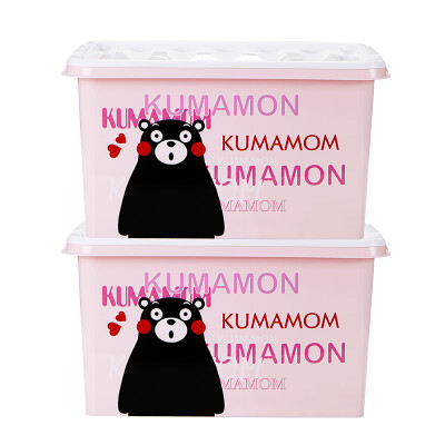 

JEKO&JEKO Kumamoto bear plastic storage box storage box 16L 2 Pack toy clothes storage box portable storage box pink SWB-5456