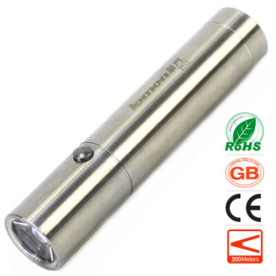 

Stainless Steel LED Flashlight 18650 Rechargeable Camping Portable Light Waterproof Bicycle Cycling Handy Pocket Torch