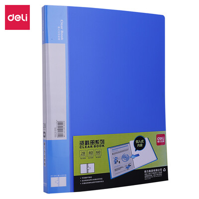 

Deli deli 5029 A4-28 page side entry information book file book file bag blue