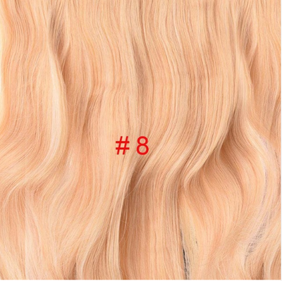 

24 inch Wavy Clip in Hair Extensions Synthetic Heat Resistant Fiber Pure Color 4 Clips 190g/pc 17 Colors Available