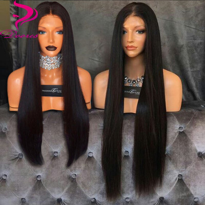 

9A Pre Plucked Human Hair Lace Front Wigs Black Women Silky Straight Brazilian Virgin Hair Wig With Baby Hair