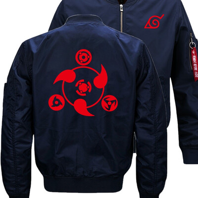 

NARUTO Akatsuki Bomber Flight Flying Jacket Winter thicken Warm Zipper Men Jackets Anime Mens Casual Coat