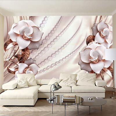 

Photo Wallpaper 3D Jewelry Flower European Style Luxury Mural Living Room TV Sofa Backdrop Wall Home Decor Papel De Parede Sala