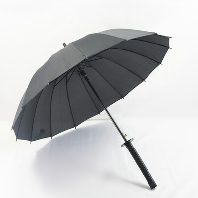 

Large Black Ninja-like Japanese Samurai Sword Umbrella Rain and Sun Straight Umbrellas for Women or Men 8/16/24 Ribs