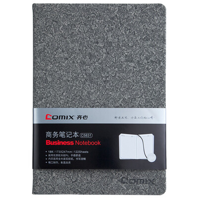 

Coix Comix 122 18K notebook soft wood grain leather office notebook Notepad C5831 gray