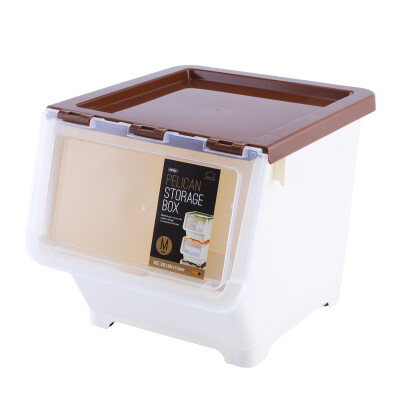 

Lock buckle folding storage box storage box storage box plastic snack toy INP985BRW brown medium