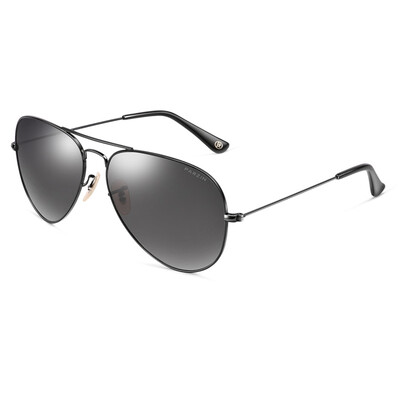 

PARZIN Polarized Sunglasses Womens Fashion Mens Metallic Sunglasses Driving Drivers Mirror 3026M Black Frame Black Gray