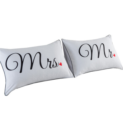 

iDouillet Pillowcases for Bedroom or Dorm Gift for Couple I love you THE BEARD Print in Black on White Envelope Enclosure 48x74cm