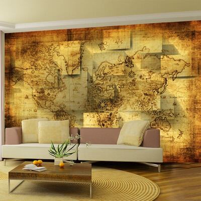 

Custom 3d mural wallpaper TV backdrop wall non-woven wallpaper bedroom living room European style ancient map large mural