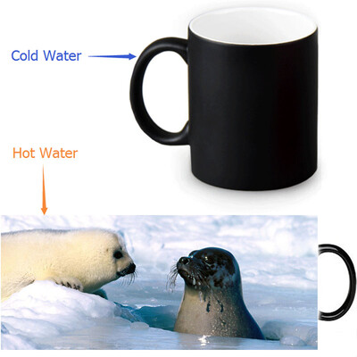 

Harp Seal 350ml12oz Heat Reveal Mug Color Change Coffee Cup Sensitive Morphing Mugs Magic Mug Milk Tea Cups