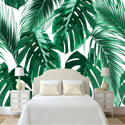 

Modern Simple Fresh Rain Forest Plant Mural Wallpaper Living Room Bedroom Backdrop Wall Paper Creative Home Decor Art Wallpapers