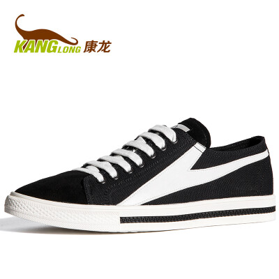 

Kang Long stitching strap low cut casual skateboard shoes black 283112001 40 yards