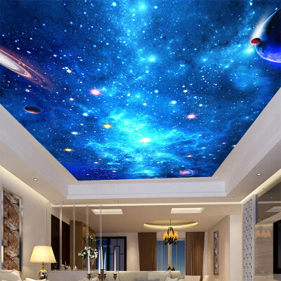 

Customized 3D Ceiling Mural Galaxy Nebula Photo Wallpaper KTV Bar Hotel Ceiling Wall Background Wall Paper Mural Wall Coverings