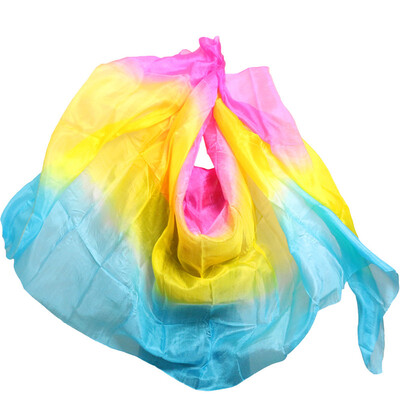 

2017 New Pure Silk Belly Dance Veil Belly Dance Scarf Silk Veils Practice Stage Performance 250 270114 cm RoseYellowTurquoise