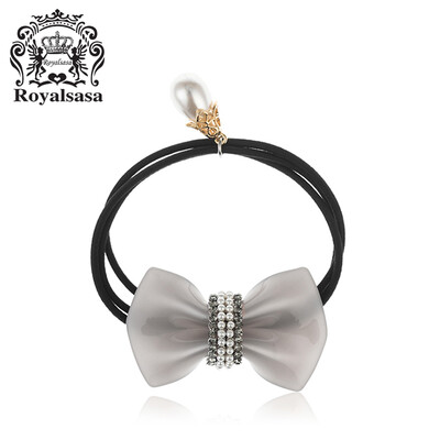 

Royal Sasa Royalsasa hair accessories hair accessories hair ring hair rope rope acrylic acrylic imitation pearl crystal gray
