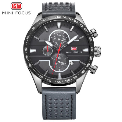 

MINIFOCUS Top Brand Genuine Leather Sport Men Quartz Watch MF0002G