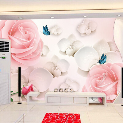 

3D HD Large Mural Pink Rose Photo Wallpaper Scenery For Walls Wedding House Romantic Wall Paper Home Decoration Papel De Parede