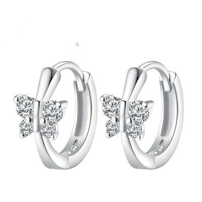 

Butterfly flowers earring earrings Female fashion Jewelry Gift Love romantic wedding crystal