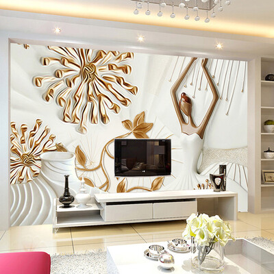 

3D photo wallpaper European style living room sofa wallpaper large murals modern 3D stereo wallpaper mural