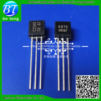 

50pcs free shipping 2SA970GR 2SC2240GR (25PCS* A970 +25PCS* C2240 ) TO-92 Bipolar Transistors