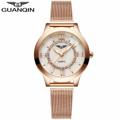 

GUANQIN Ladies watches fashion quartz watch bracelet Mesh stainless steel watch