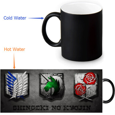 

Attack on Titan 350ml12oz Heat Reveal Mug Color Change Coffee Cup Sensitive Morphing Mugs Magic Mug Milk Tea Cups
