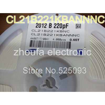 

4000pcslot CL21B221KBANNNC CAP CER 220PF 50V 10 X7R 0805 Inc SMD CAPACITORS