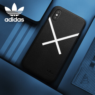 

Adidas iPhone8 mobile phone shell imitation deerskin cashmere delicate feel Apple 10 male silicone all-inclusive female simple non-slip fall protection sleeve black