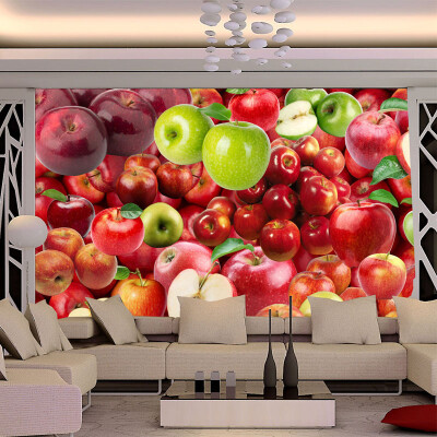 

3D Wallpaper Fresh Fruit Apple Backdrop Wall Mural Kitchen Restaurant Latest Modern Creative Decor Wallpaper Papel De Parede 3D