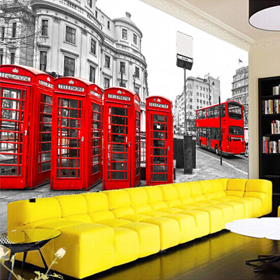 

Custom London Red Bus City View Wallpaper Личность Ретро-кафе Гостиная Фон 3D Обои на рабочий стол Обои Домашний декор