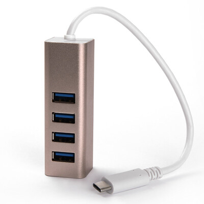 

Hyundai (HYUNDAI) HY-333Type-C to four-port adapter usb3.0 adapter Type-C Hub rechargeable earth Hao gold