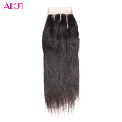 

Alot Virgin Malaysian Straight Hair Lace Closure 4*4 Cheap Unprocessed Virgin Human Hair Free/Middle/Three Part Lace Closure