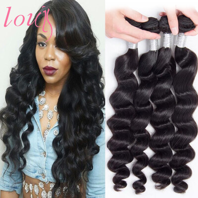 

Brazilian Loose Wave 4 Bundles Lot Unprocessed Virgin Human Hair Brazilian Hair Weave Bundles Loose Body Wave 1B