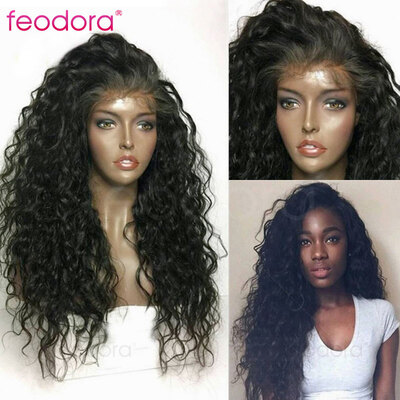 

Glueless Full Lace Human Hair Wigs Curly Lace Front Wig For Black Women Brazilian Virgin Human Hair Full Lace Wig With Baby Hair