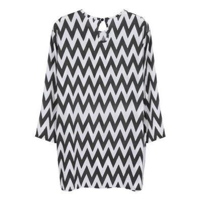 

Lovaru ™New Fashion Black and White Chevron Dress Women's long Sleeve Dress doll cute outfits tunic dress