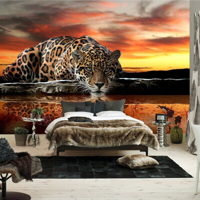 

Custom Photo Wallpaper 3D Stereoscopic Animal Leopard Mural Wallpaper Living Room Bedroom Sofa Backdrop Wall Murals Wallpaper