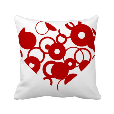 

Red Valentines Day Heart Ring Square Throw Pillow Insert Cushion Cover Home Sofa Decor Gift