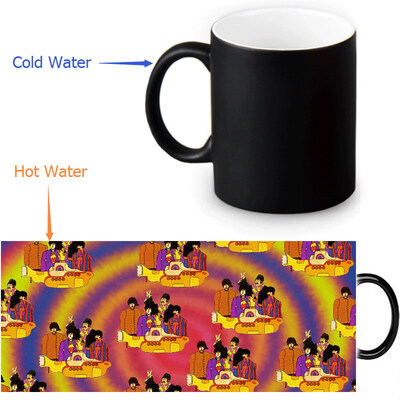 

The Beatles Yellow Submarine 350ml12oz Heat Reveal Mug Color Change Coffee Cup Sensitive Morphing Mugs Magic Mug Milk Tea Cups
